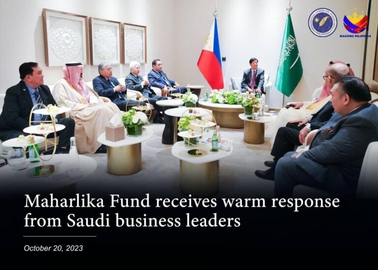 MAHARLIKA FUND RECEIVES WARM RESPONSE FROM SAUDI BUSINESS LEADERS