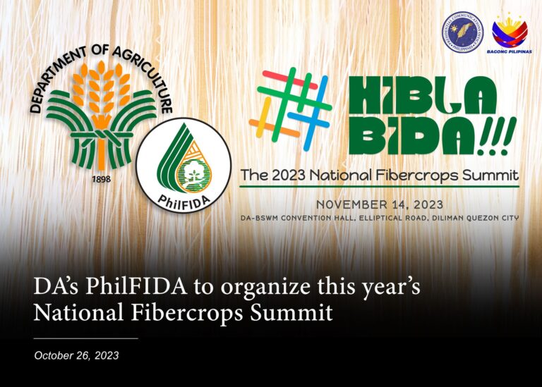 DA’S PHILFIDA TO ORGANIZE THIS YEAR’S NATIONAL FIBERCROPS SUMMIT