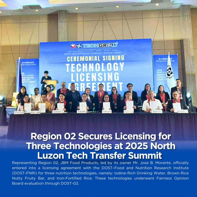 Region 02 Secures Licensing for the Three Technologies at 2025 North Luzon Tech Transfer Summit