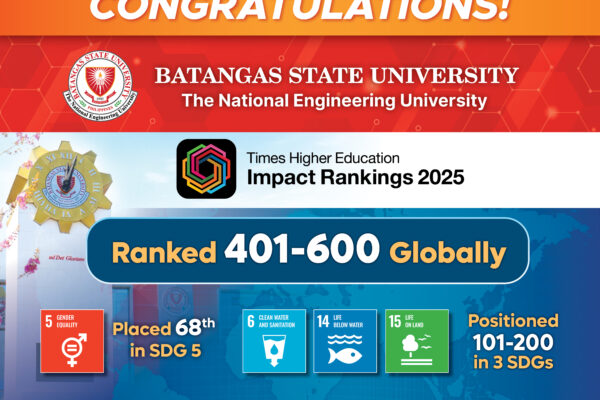 BatStateU The NEU climbs in 2025 Times Higher Education Impact Rankings, breaks into 401-600 band globally